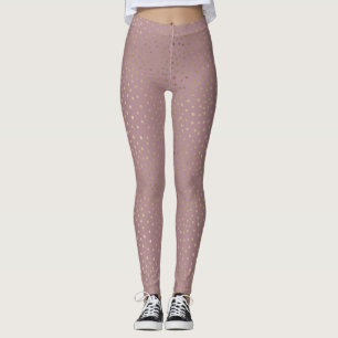 Guld Bronze Dot Mönster Leggings
