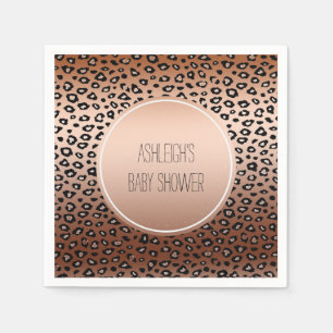 Guld Bronze Leopard Print Ombre Pappersservett