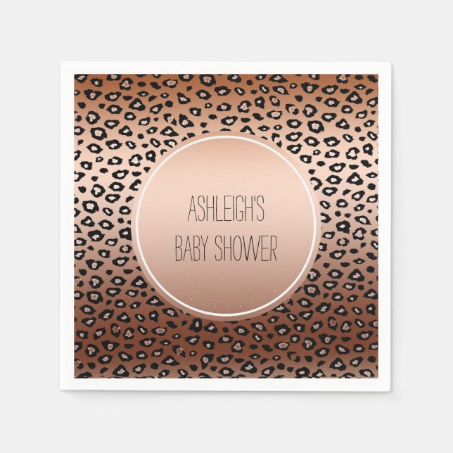 Guld Bronze Leopard Print Ombre Pappersservett (Framsidan)