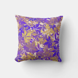 Guld, Bronze och Blue Chestnut Löv Kudde