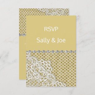 GULD BRONZE Spot Snöre Diamond Bröllop svar Inbjudningar