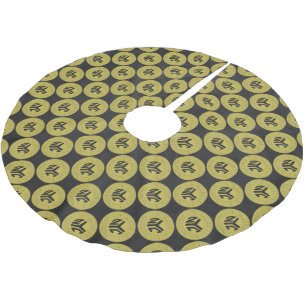 Guld Brooklyn Tunnelbanan Token Mönster Julgransmatta Borstad Polyester