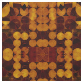 Guld & Brown Abstrakt Circles Fabric Tyg