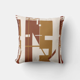 Guld Brown Beige Bold Southwest Tribal Abstrakt Kudde