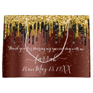 Guld Brown Black Drives Favor Large Gift Bag