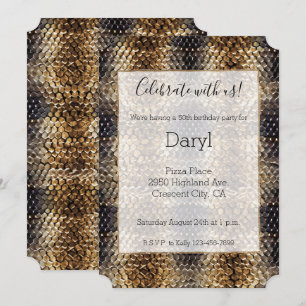 Guld Brown Black Ivory Snake Skin Inbjudningar