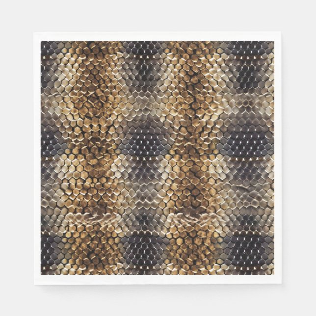Guld Brown Black Ivory Snake Skin Pappersservett (Framsidan)