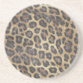 Guld Brown Black Leopard Animal Gnistra Underlägg