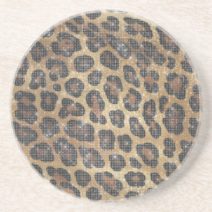 Guld Brown Black Leopard Animal Gnistra Underlägg