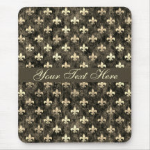 Guld Brown Fleur De Lis Anpassade Mousepad