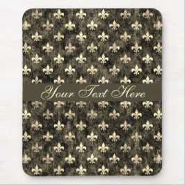 Guld Brown Fleur De Lis Anpassade Mousepad Musmatta