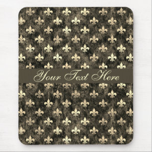 Guld Brown Fleur De Lis Anpassade Mousepad Musmatta