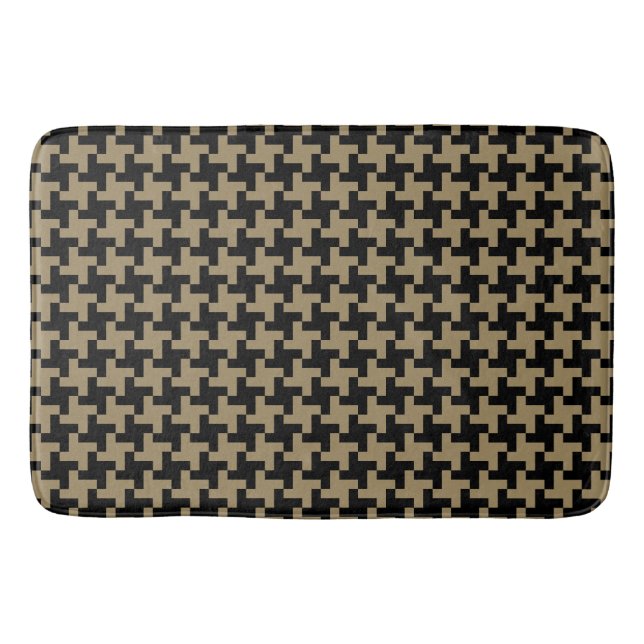 Guld Brown och Black Classic Nailhead Mönster Badrumsmatta (Framsidan)