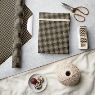 Guld Brown och Black Classic Nailhead Mönster Presentpapper