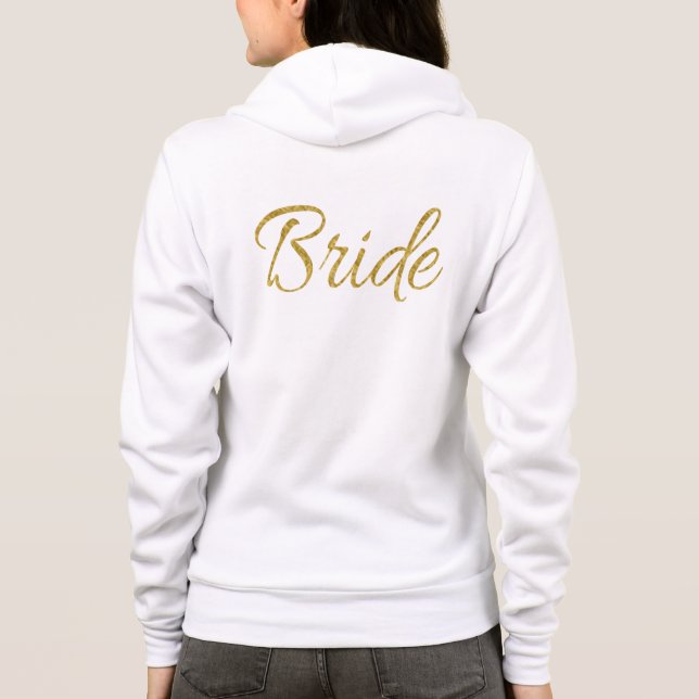 Guld- brudtypografi tee shirt (Baksida)