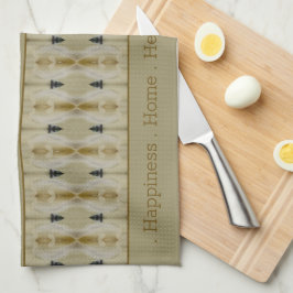 Guld brun grått och svart mönster kökshandduk