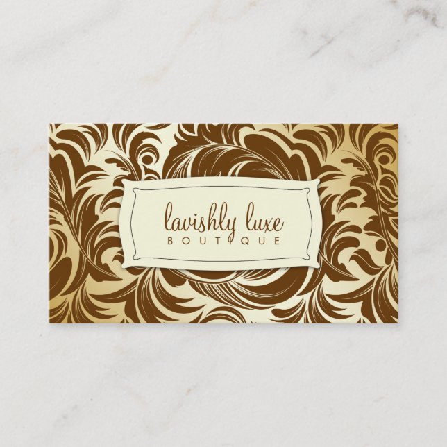 Guld- brun visitkort för 311 Lavishly Lainey (Framsida)