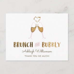Guld Brunch & Bubly Möhippa TACK Vykort