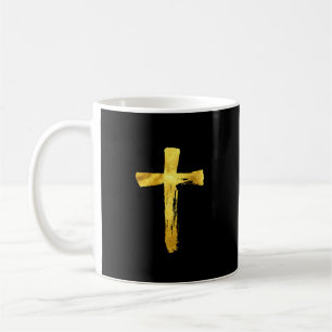 Guld Brush Kor - Christian Jesus Crucifix Kaffemugg