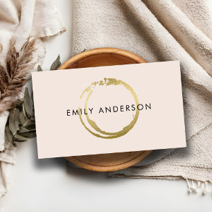 GULD BRUSH STROKE STAIN CIRCLE MARK LOGOTYP VISITKORT