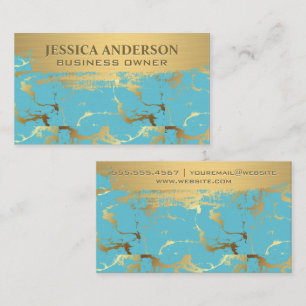 Guld Brushed Guld Teal Visitkort