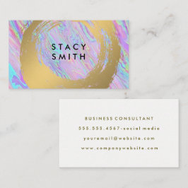 Guld Brushed | Holografisk vätska Visitkort