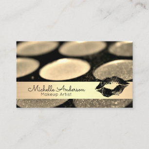 Guld Brushed Makeup Palette Kiss Visitkort