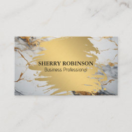 Guld Brushed | Marble Background Visitkort