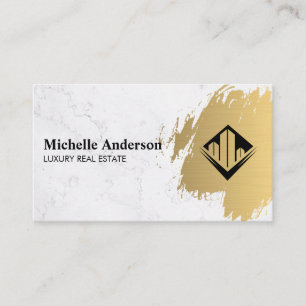 Guld Brushed Marble Real Gods Agent Visitkort