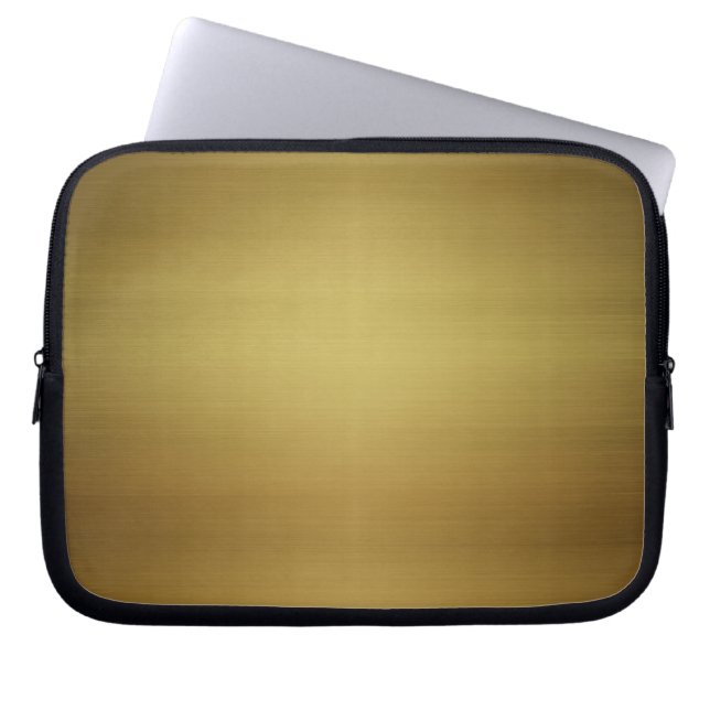 Guld Brushed Metall Laptop Sleeve (Framsidan)