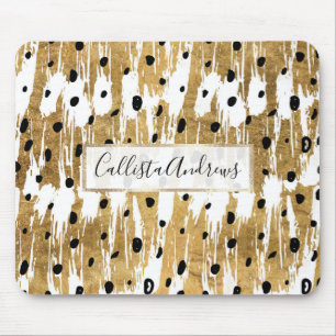 Guld Brushstrokes Modern Artsy Polka dots Musmatta
