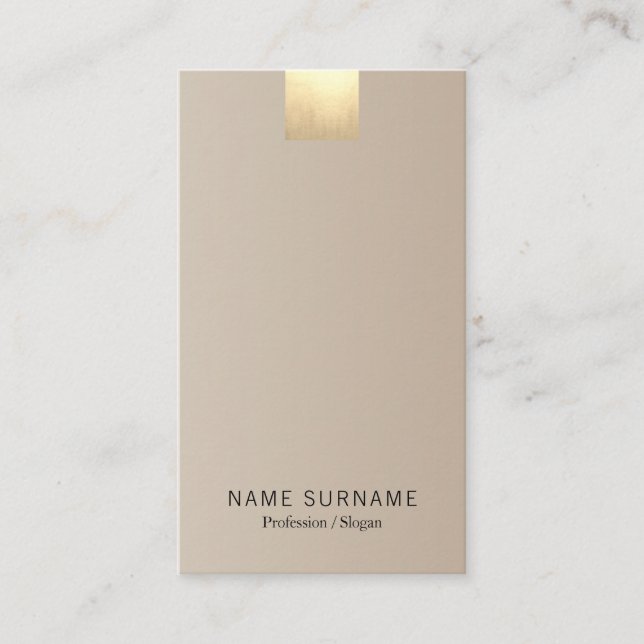 Guld- brytninglodrät för elegant modern beige visitkort (Framsida)