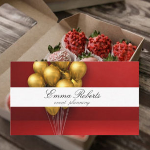 Guld Bubblor Red Background Modern Affärskort Visitkort