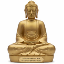 Guld Buddha 2D-statyett Platt Staty