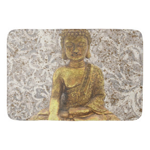 Guld Buddha Gyllene blommor Badrumsmatta