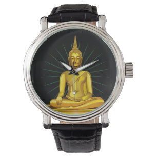 Guld- Buddha klocka
