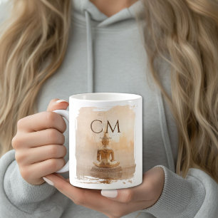Guld Buddha Monogram Kaffemugg