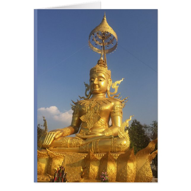 Guld- Buddha på Wat Doi Saket, Chiang Mai Hälsningskort (Framsidan)