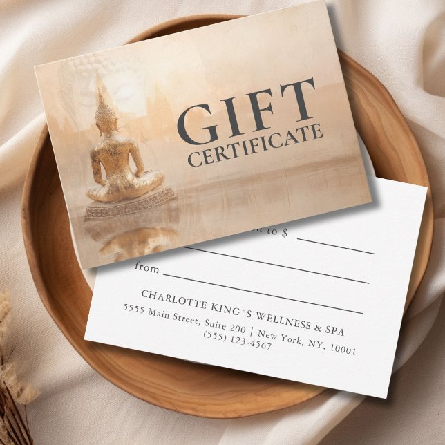 Guld Buddha – Salong Affärspresentkort (Golden Buddha – Salon Custom Business Gift Certificate)