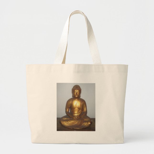 Guld Buddha Tote Jumbo Tygkasse (Framsidan)