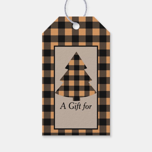 Guld Buffalo Play Julgran Presentetikett (Framsidan)