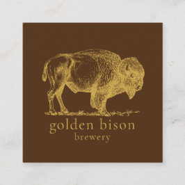 Guld Buffalo QR-kod Brun fyrkantskort Fyrkantigt Visitkort