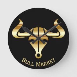 Guld Bull Bull Market Rund Klocka