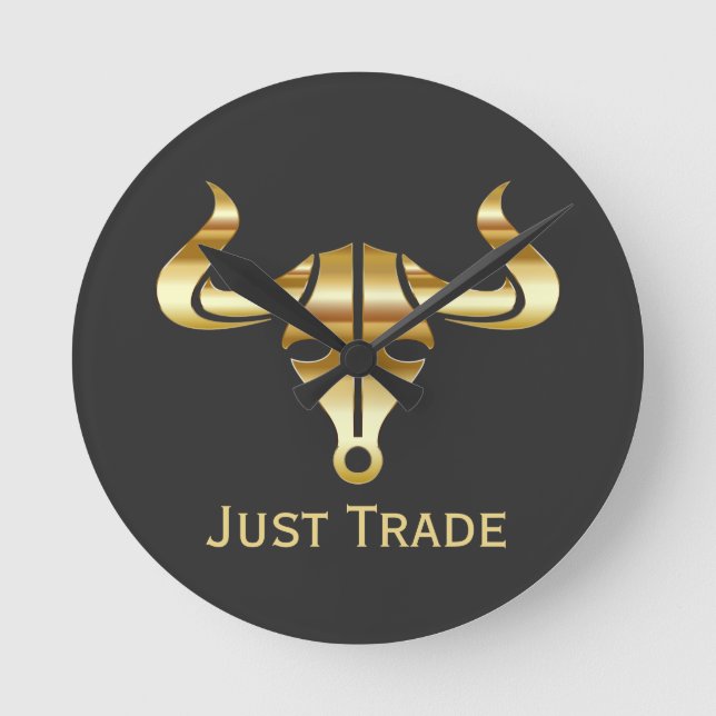Guld Bull Just Trade Rund Klocka (Framsida)