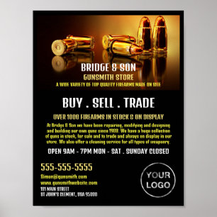 Guld Bullets, Gunsmith, Gunstore Advertising Poster