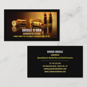 Guld Bullets, Gunsmith, Gunstore Visitkort