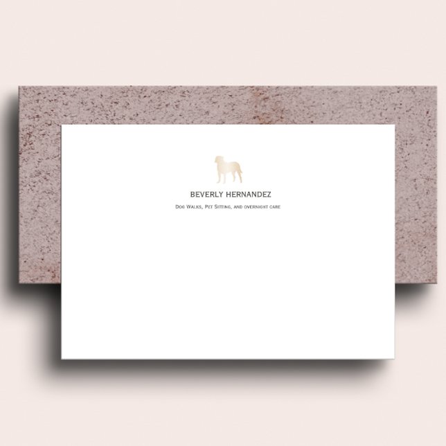 Guld Bullmastiff Dog Walker Elegant Monogram Anteckningskort (Skapare uppladdad)