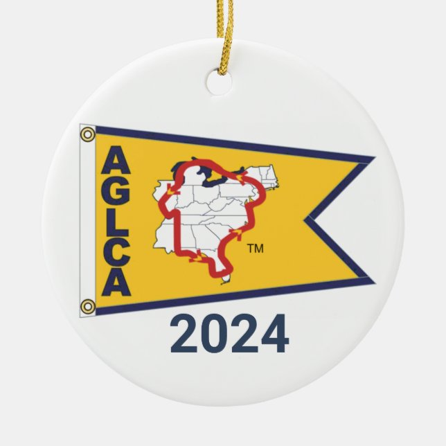 Guld Burgee (2024) Ceramisk prydnadsföremål Julgransprydnad Keramik (Framsidan)