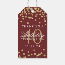 Guld Burgundy 40:e födelsedagskonfetti Tack