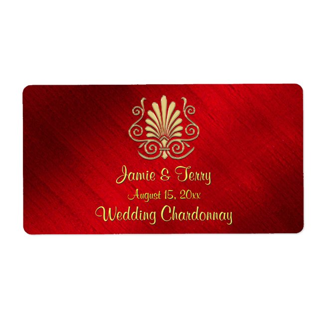 Guld Burgundy Art Deco Party H Vin Fraktsedel (Framsidan)